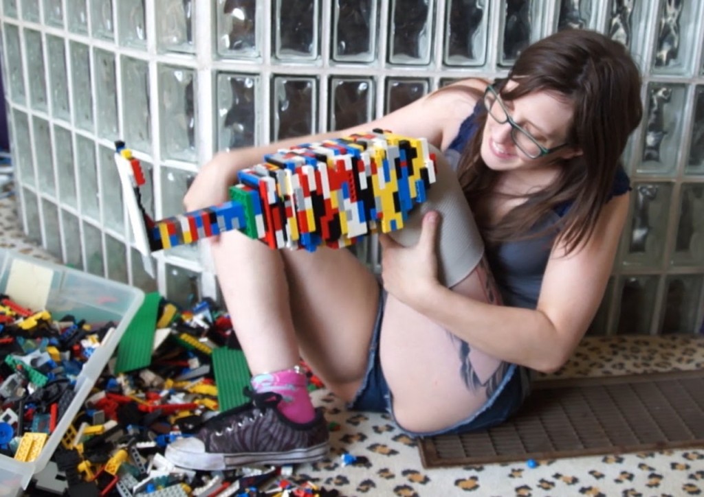 Woman builds awesome Lego Leg.